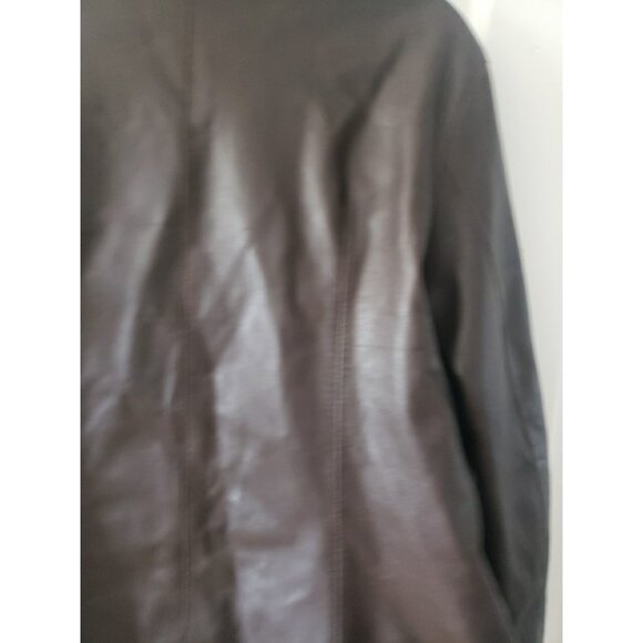 Sharon Roth Leather Jacket Womens Brown Hand Tailored Sz 12 Snap - Picture 12 of 12